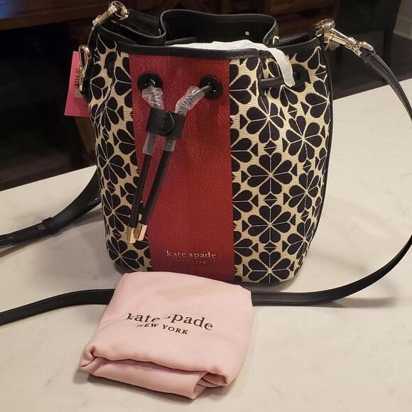 Kate Spade New York Flower Jacquard Stripe Bucket Bag - NWT (New) - Picture 7 of 9